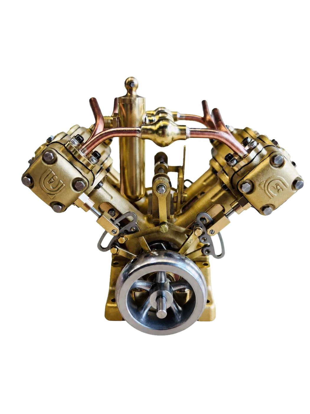 Rocking Whale V4 brass model steam engine